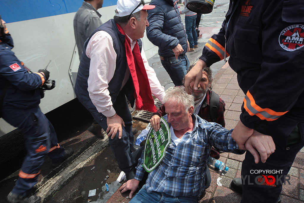 1 Mayıs 2015; İstanbul, Beşiktaş, gaz bombası, bayılan eylemci, kuzey ormanları savunması