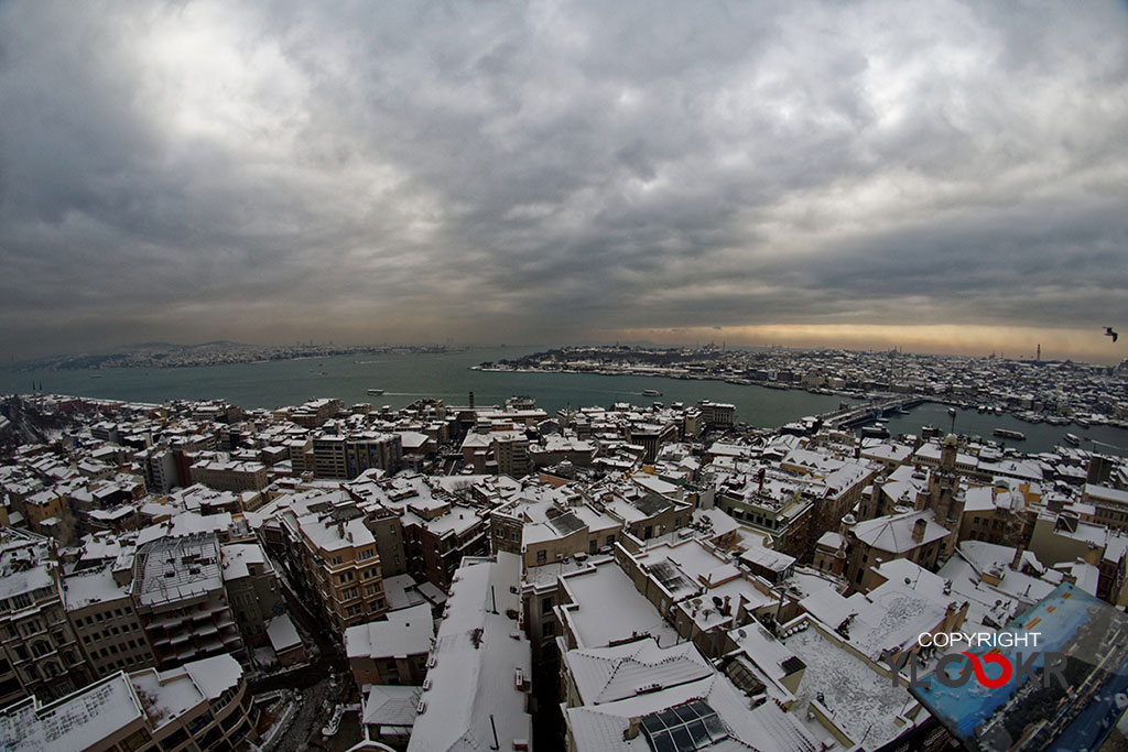 İstanbul kar manzarası; İstanbul kar yağışı; Tarihi yarımada; Sarayburnu