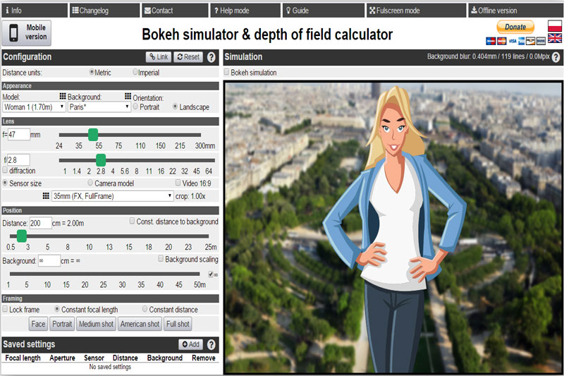Bokeh Simulator & Depth of field Calculator
